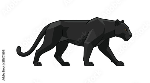 фотографія Stylized Black Panther Illustration Emphasizing Power and Elegance