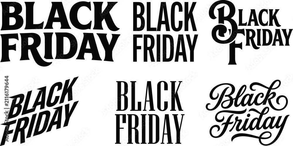Obraz premium Black Friday sale typography designs for marketing and advertising