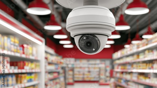 CCTV Security Camera Dome in Retail Store Interior