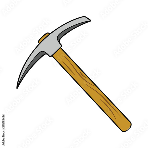 Illustrated Pickaxe Isolated