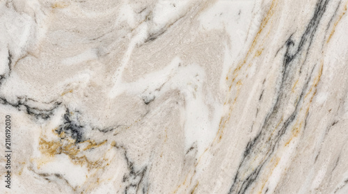 Warm Ivory Fantasy Quartzite Texture with Swirling Gold Veins