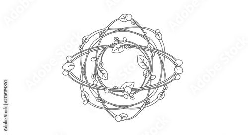 Intricate floral design with leaves and berries