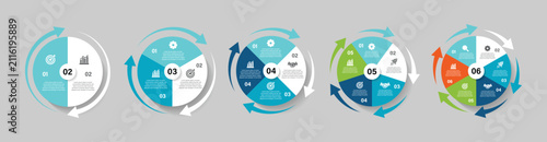 Fotografía Circle arrows infographics set