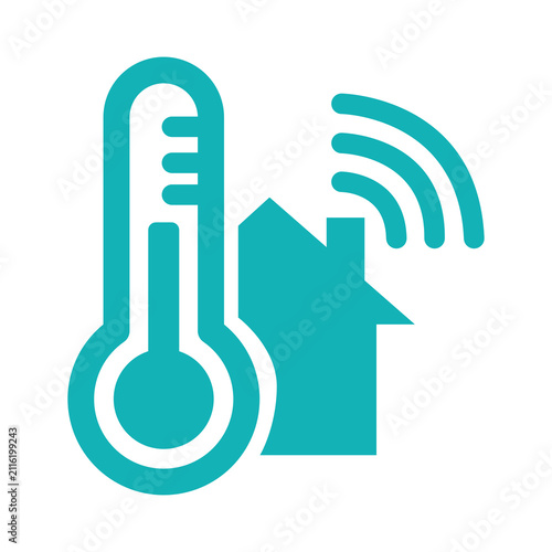 Smart Home Temperature Climate Control Thermometer Icon Vector Illustration