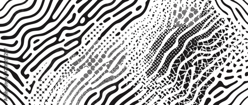 Abstract Black and White Organic Pattern Texture