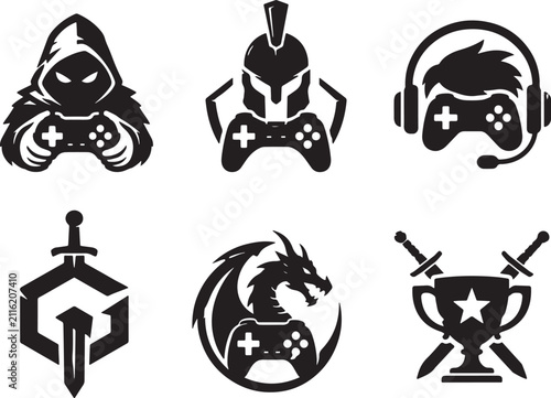 Gaming Esports and Gamer Mascot Logo Icon Collection Vector Set