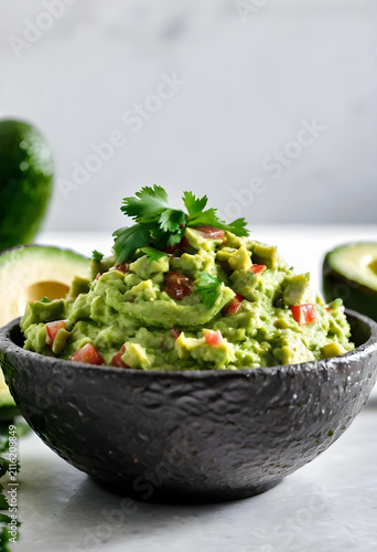 Fresh homemade guacamole wi...