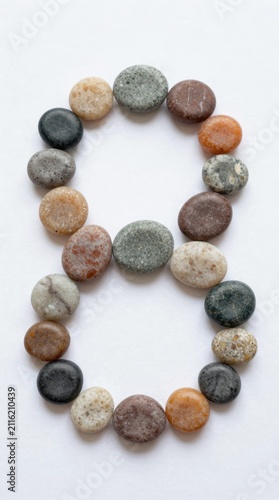 Smooth River Stones Arranged in an Oval Shape
