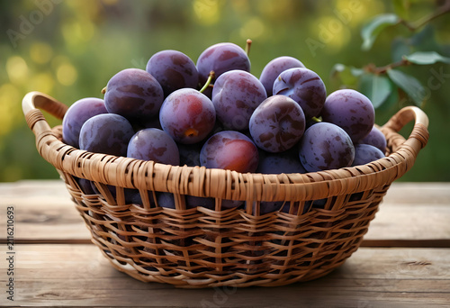 Freshly picked ripe purple ...