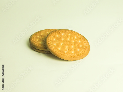 crispy biscuits isolated on plain clean background