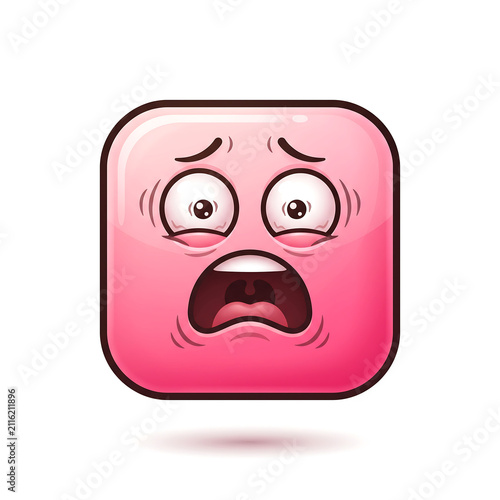 Принти на полотні scared emoji  illustration of white background.