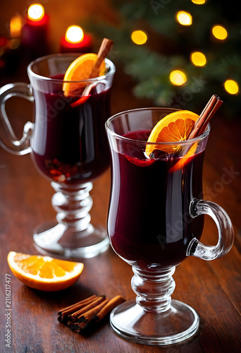 Two glasses of warm mulled ...