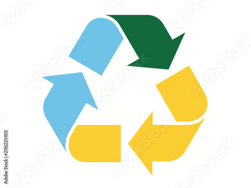 Colorful recycling symbol representing environmental sustainability and waste reduction vector illustration