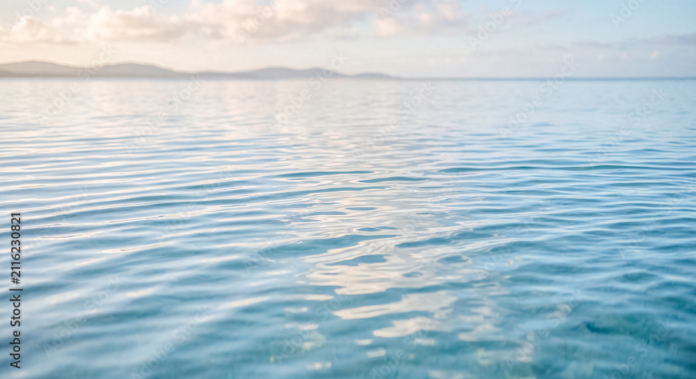 Fototapeta premium Blue Ocean Water Ripples Surface Natural Water Texture Background