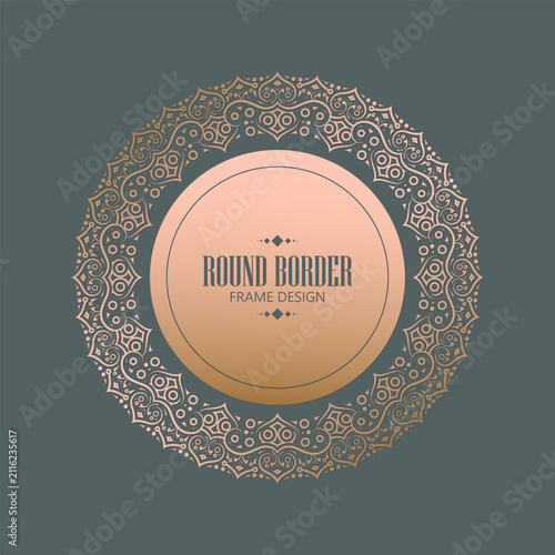 Luxury Round Ornamental Border Frame with Elegant Vintage Decorative Design