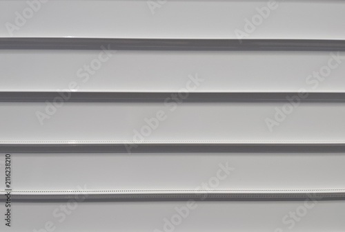 Closeup of white steel wall.