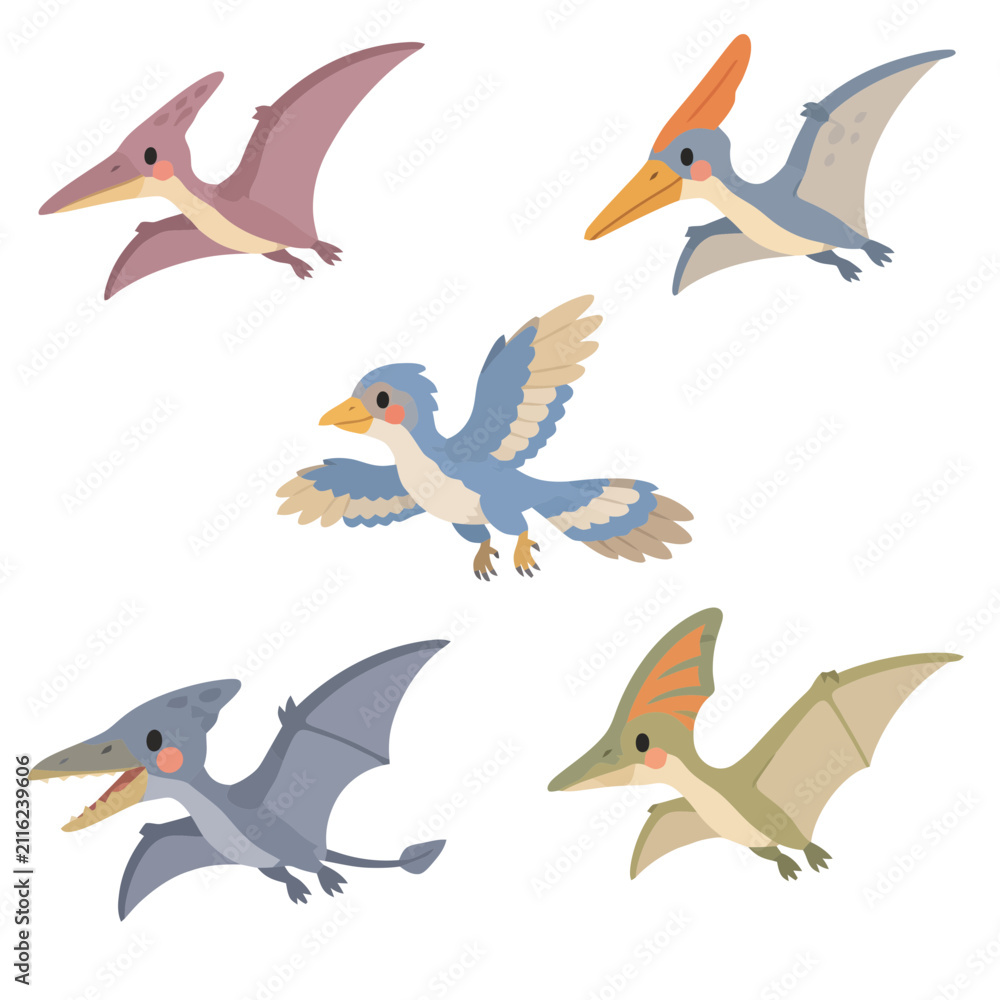 Obraz premium vector set of seagulls