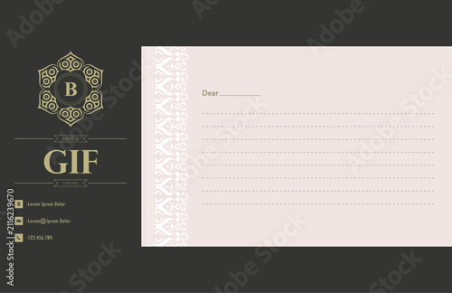 Luxury Gift Letter Template with Elegant Ornamental Sidebar and Vintage Design