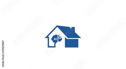 A Simple Illustration Of A Blue House With A White Background The House Is