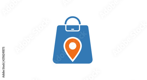 A Simple Illustration Of A Blue Shopping Bag With A Handle The Bag Is