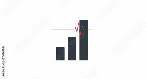 Obraz na płótnie Graph with Increasing Trend Line.