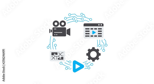 Multimedia icons for video production.