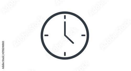 Foto Simple Analog Wall Clock Face.