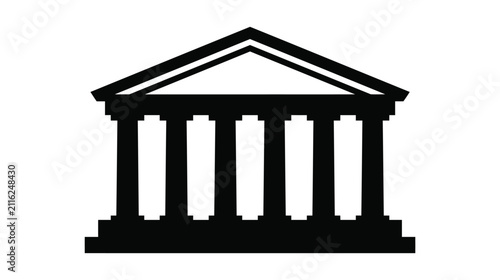 Building icon vector architecture classic greek temple structure