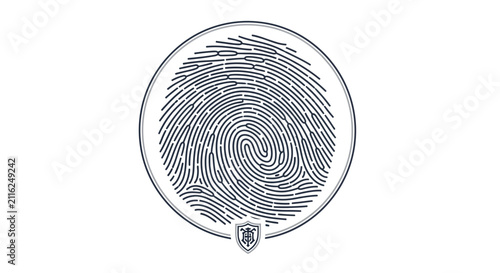 Bild auf Leinwand Fingerprint in a circle shape.