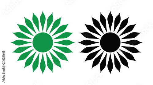 Flower vector graphic showcasing a simple black floral silhouette