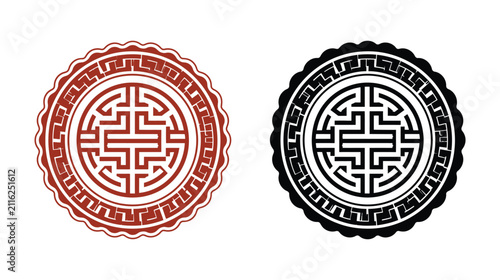 Pattern design circular oriental traditional graphic element
