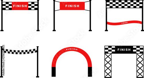 Finish Line Arch Marathon Racing Gate Illustration