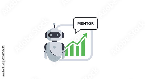 Robot with speech bubble mentor.