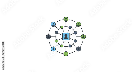 Network connections and communication flow.