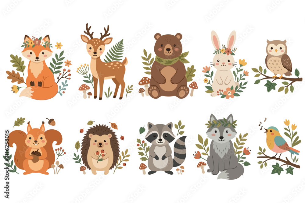 Naklejka premium wild animals collection
