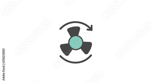 Fotografie Rotating Fan Blade Icon Graphic.