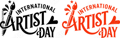 International artist day typography design