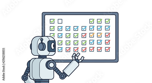 Robot interacting with a screen.