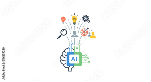 Artificial Intelligence Concept Illustration Design.