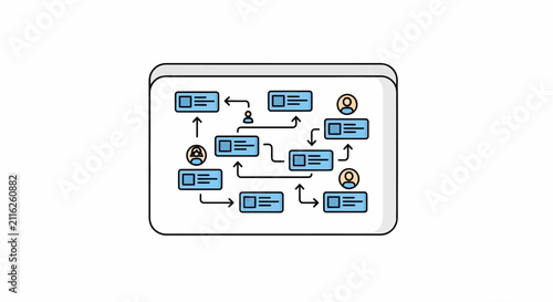 Flowchart diagram with blue boxes.