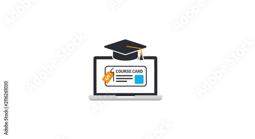 Graduation Cap on Laptop Computer Screen.