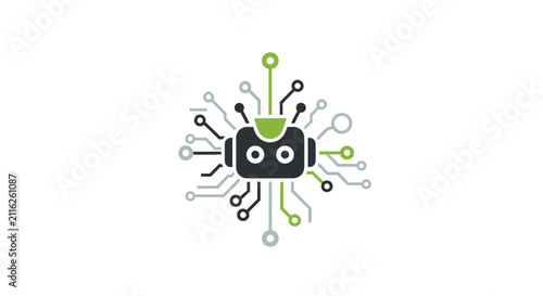 Robot with circuit board design.