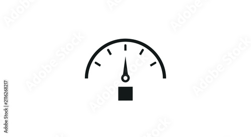 Quadro su tela Black and white speedometer gauge icon.