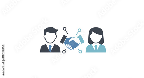 Bild auf Leinwand Business handshake between two people.