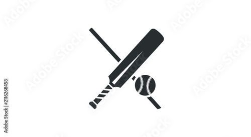 Canvas Print Baseball Bat and Ball Sports Equipment.