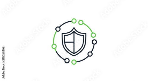 Konstfotografi Shield icon with network protection.