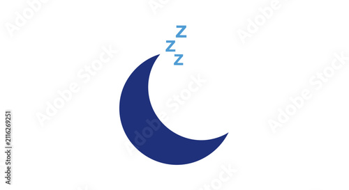 Картината върху платно Sleepy Moon Symbol with Z Letters.