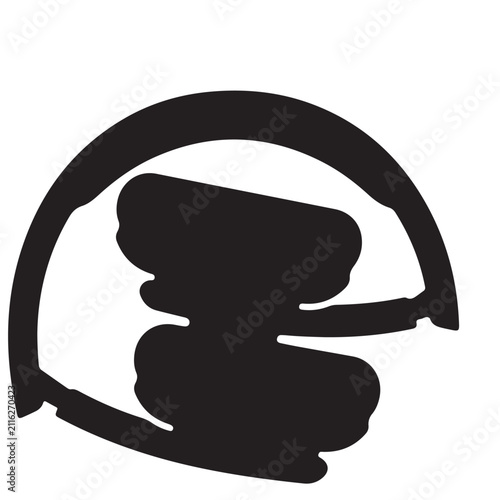 Headphone Silhouette Line Art Vector
