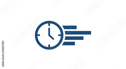 Clock with speed lines icon.