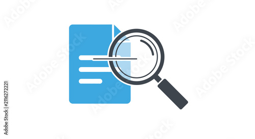 Картината върху платно Magnifying glass on a document.